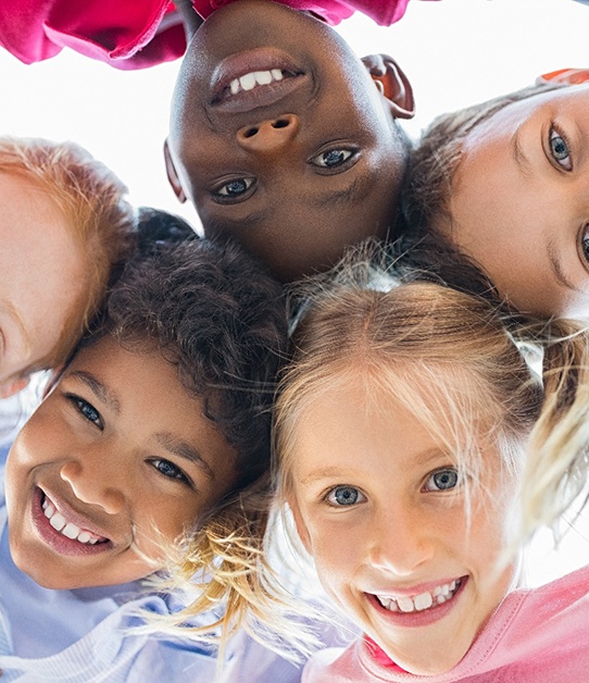 Group picture of happy, smiling kids